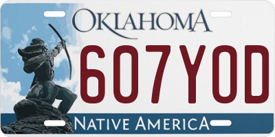 OK license plate 607YOD