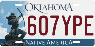OK license plate 607YPE