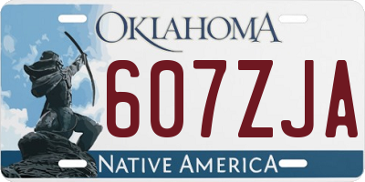 OK license plate 607ZJA