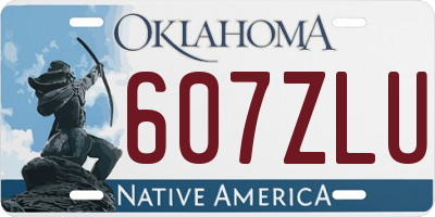 OK license plate 607ZLU