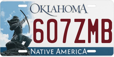 OK license plate 607ZMB