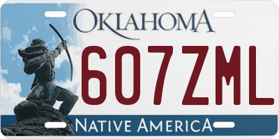 OK license plate 607ZML