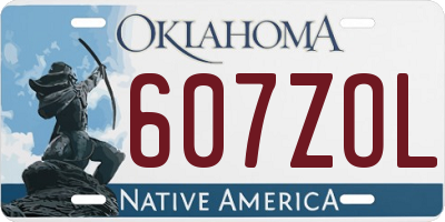 OK license plate 607ZOL