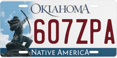 OK license plate 607ZPA