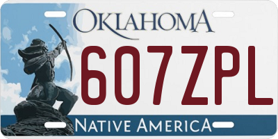OK license plate 607ZPL