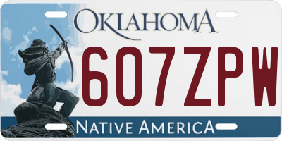 OK license plate 607ZPW