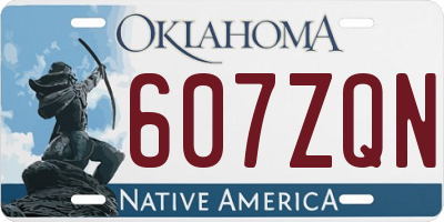 OK license plate 607ZQN