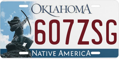 OK license plate 607ZSG