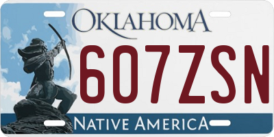 OK license plate 607ZSN