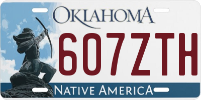 OK license plate 607ZTH