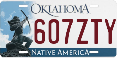 OK license plate 607ZTY