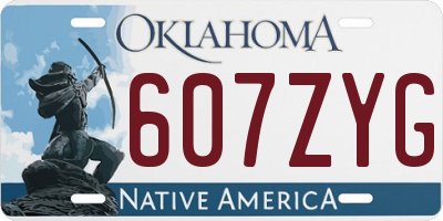OK license plate 607ZYG