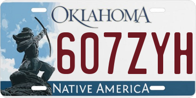 OK license plate 607ZYH