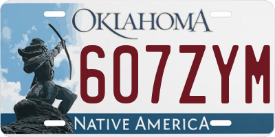 OK license plate 607ZYM