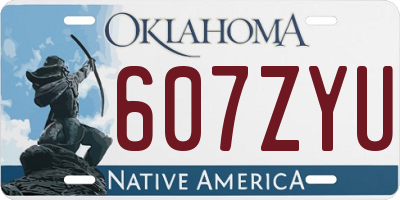 OK license plate 607ZYU