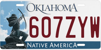 OK license plate 607ZYW