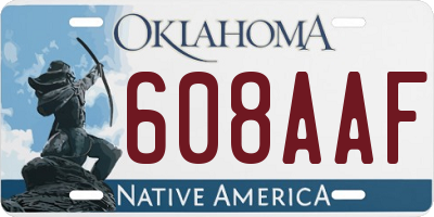 OK license plate 608AAF