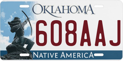 OK license plate 608AAJ