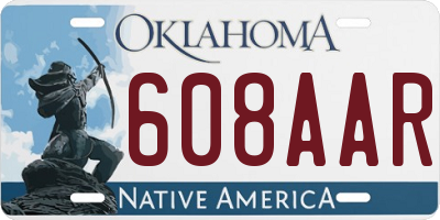 OK license plate 608AAR