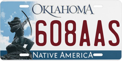 OK license plate 608AAS