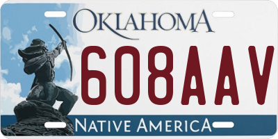OK license plate 608AAV
