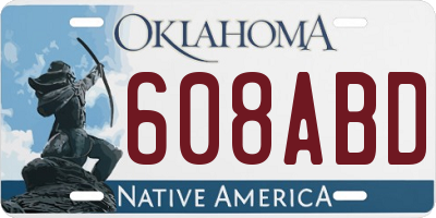 OK license plate 608ABD