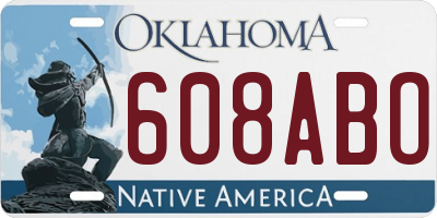 OK license plate 608ABO