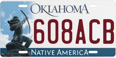 OK license plate 608ACB