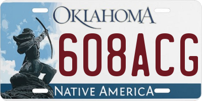 OK license plate 608ACG