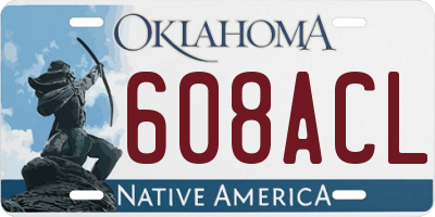 OK license plate 608ACL