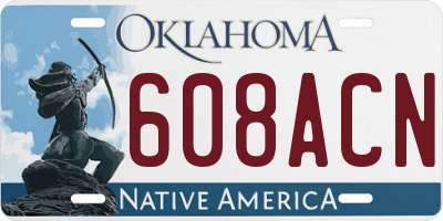OK license plate 608ACN