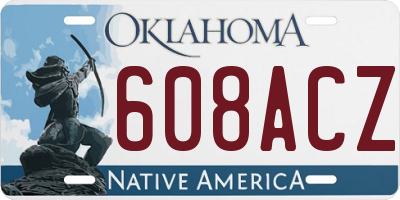 OK license plate 608ACZ