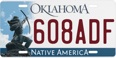 OK license plate 608ADF