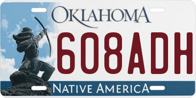 OK license plate 608ADH