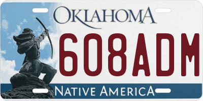 OK license plate 608ADM