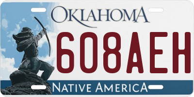 OK license plate 608AEH