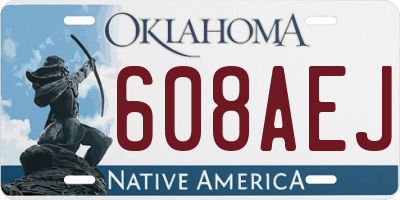 OK license plate 608AEJ