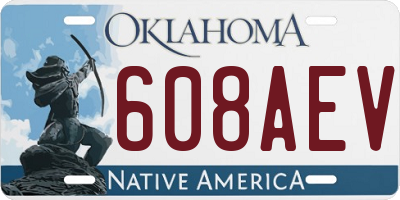 OK license plate 608AEV