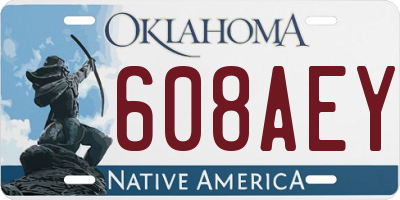 OK license plate 608AEY