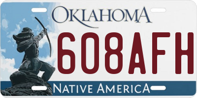 OK license plate 608AFH