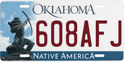 OK license plate 608AFJ
