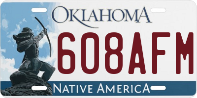 OK license plate 608AFM