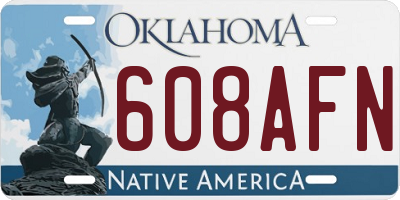 OK license plate 608AFN