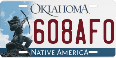 OK license plate 608AFO
