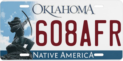 OK license plate 608AFR