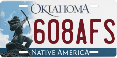 OK license plate 608AFS