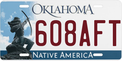OK license plate 608AFT
