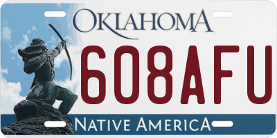 OK license plate 608AFU