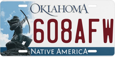 OK license plate 608AFW