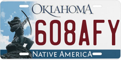 OK license plate 608AFY